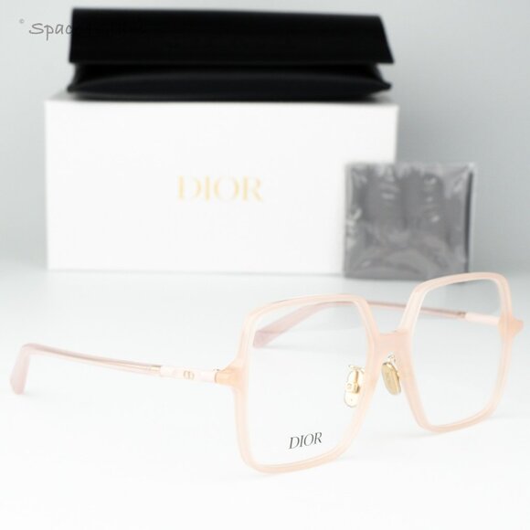 Dior Women Eyeglasses Shiny Pink Demo Square MINI CD O S7F 4000 BRAND NEW - Picture 1 of 9
